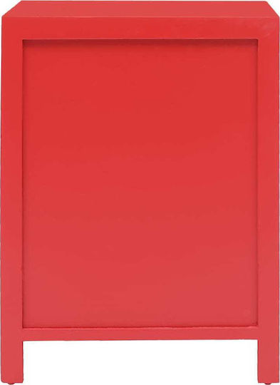 Bedside Table of Solid Wood Red 38x28x52cm