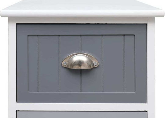 Drawers Storage Made of Wood with 4 Drawers Grey / White L35xW30xH90cm