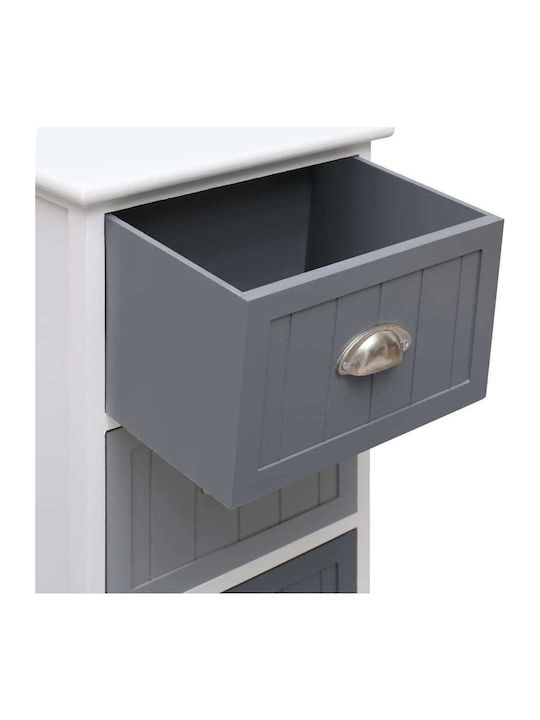 Drawers Storage Made of Wood with 4 Drawers Grey / White L35xW30xH90cm