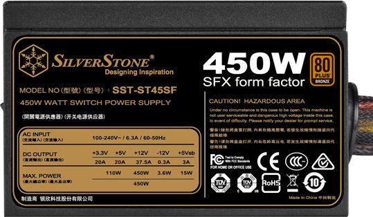 Silverstone ST45SF v3.0 450W Μαύρο Τροφοδοτικό Υπολογιστή Full Wired 80 Plus Bronze