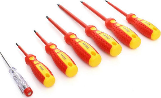 Kraft & Dele Set 7 Electrician 1000V Screwdrivers with 7 Interchangeable Tips