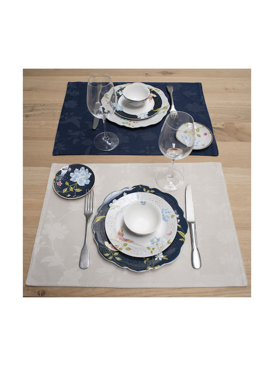 Laura Ashley Fabric Placemat Cobblestone Beige 50x35cm