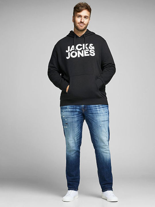 Jack & Jones Hanorac pentru bărbați cu glugă și buzunare Black