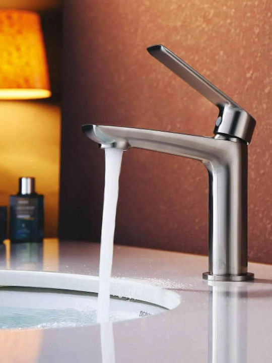 Demm Sleek Mixing Sink Faucet Silver