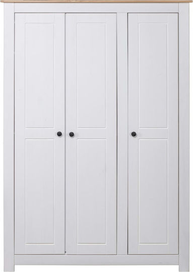 Panama Dreifachtür Kleiderschrank Weiß 118x50x171.5cm
