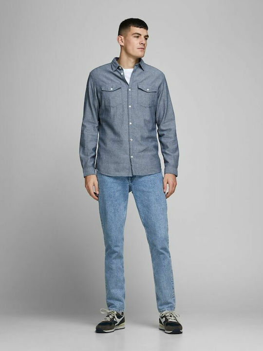 Jack & Jones Herrenhemd Langärmelig Jeans Blau