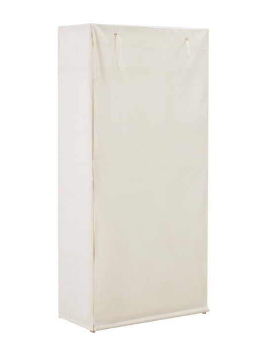 vidaXL Υφασμάτινη Ντουλάπα σε Λευκό Χρώμα 79x40x170cm