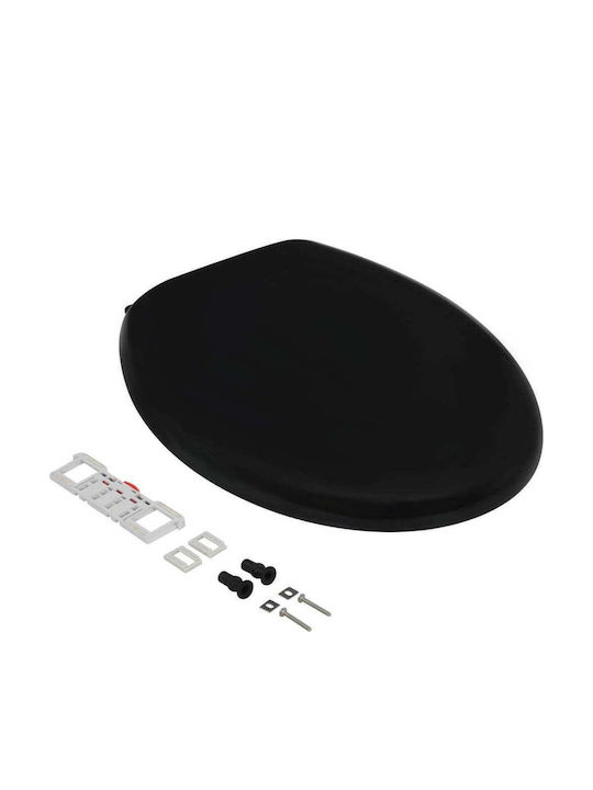 vidaXL Plastic Soft Close Toilet Seat Black 45.5cm