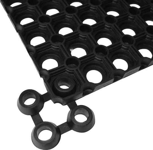 vidaXL Fußmatte Rutschfest aus Gummi Schwarz 80x120cm Dicke 16mm