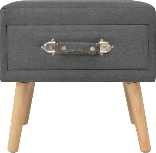 vidaXL Bedside Table with Fabric Upholstery Gray 40x35x40cm