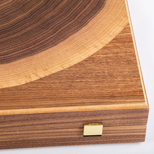 Manopoulos Walnut Natural Tree Trunk Χειροποίητο Τάβλι Ξύλινο με Πούλια 48x48cm