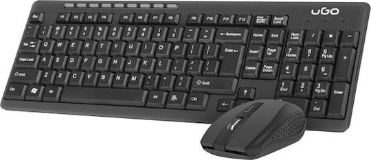 uGo Etna CW110 Безжично Комплект клавиатура и мишка Английски UK Черен