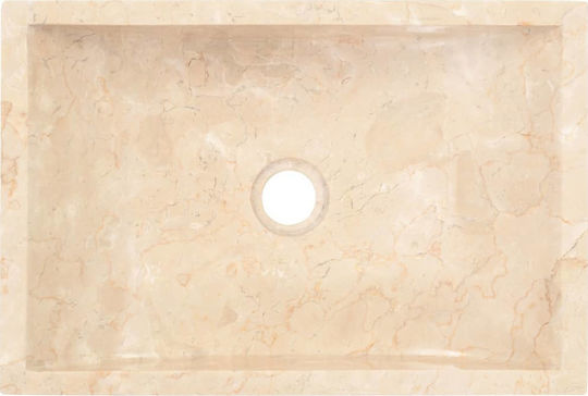 vidaXL Επικαθήμενος Νιπτήρας Πέτρινος 45x30x12cm Μπεζ