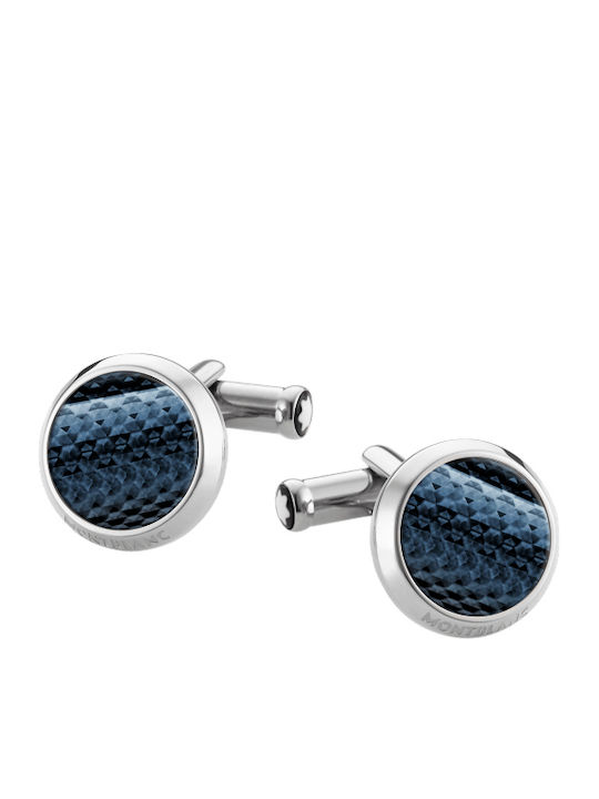 Mont Blanc Meisterstuck Cufflink from Silver In Blue Colour