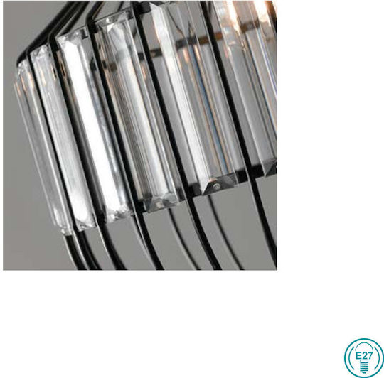 Fan Europe Opium Κρεμαστό Φωτιστικό Μαύρο με Ντουί E27 30x120εκ.