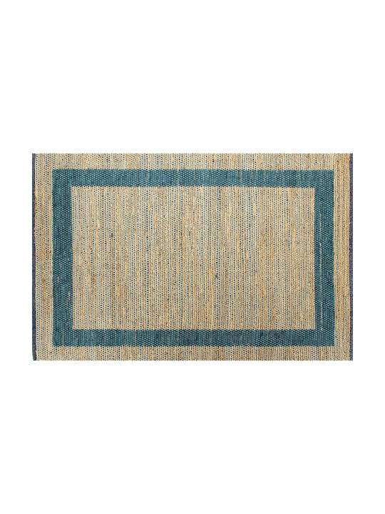 vidaXL Handmade Rug Rectangular Wicker Blue