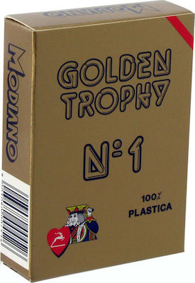 Modiano Poker Golden Trophy Τράπουλα Πλαστική για Poker Κόκκινη