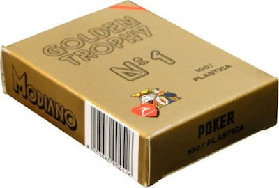 Modiano Poker Golden Trophy Τράπουλα Πλαστική για Poker Μπλε