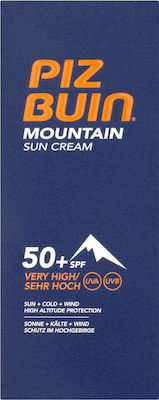 Piz Buin Mountain Sun Cream Waterproof Sunscreen Cream for the Body SPF50 50ml