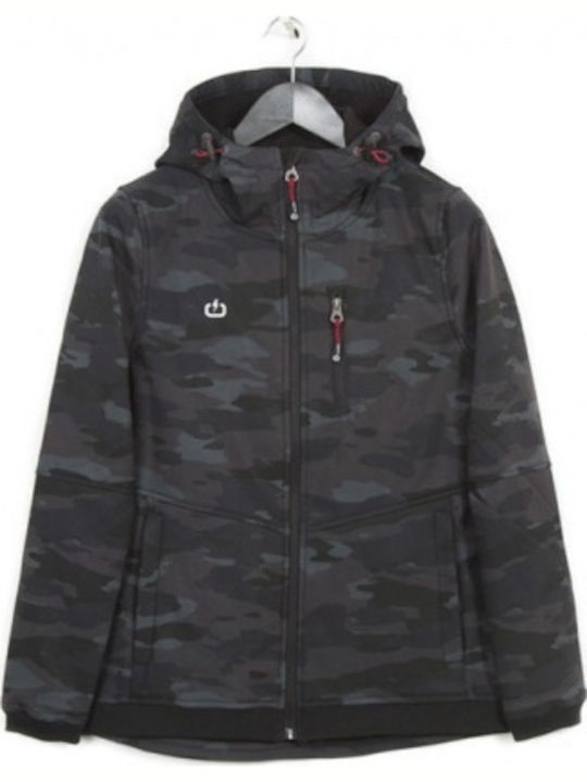 Women's Short Sports Jacket for Winter with Hood Khaki