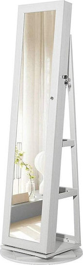 Songmics Огледало с Бяла Дървена Рамка 161x38см