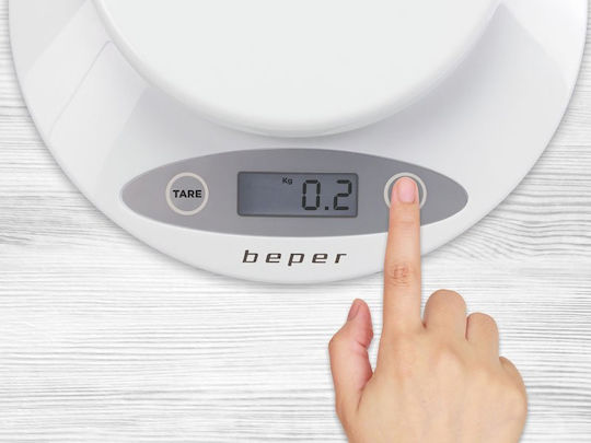 Beper Ψηφιακή Ζυγαριά Κουζίνας με Κάδο έως 5kg Λευκή