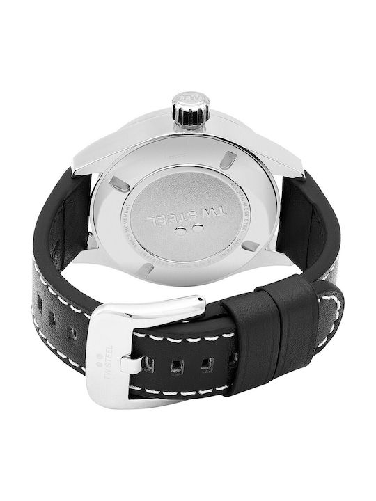 TW Steel Volante Ανδρικό Ρολόι 45mm Μπαταρίας με Μαύρο Δερμάτινο Λουράκι