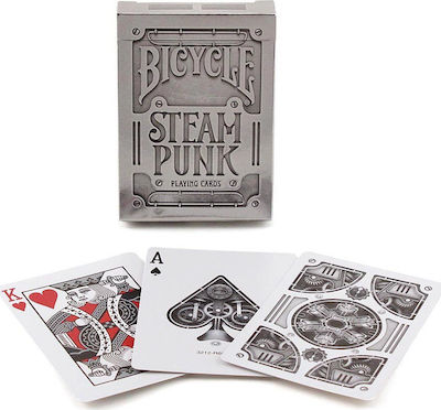 Bicycle Silver Steampunk Plasticized Collectable Card Deck Silver