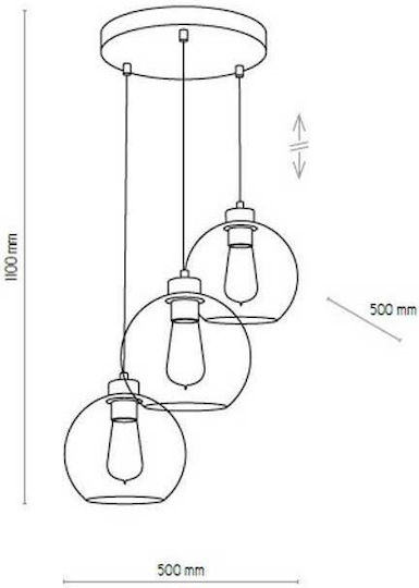 TK Lighting Cubus Κρεμαστό Φωτιστικό Διάφανο