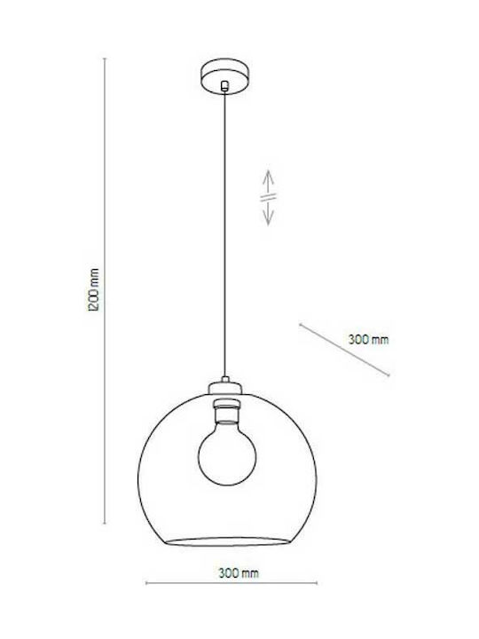 TK Lighting Cubus Pendant Light Single-Light for Socket E27 Transparent