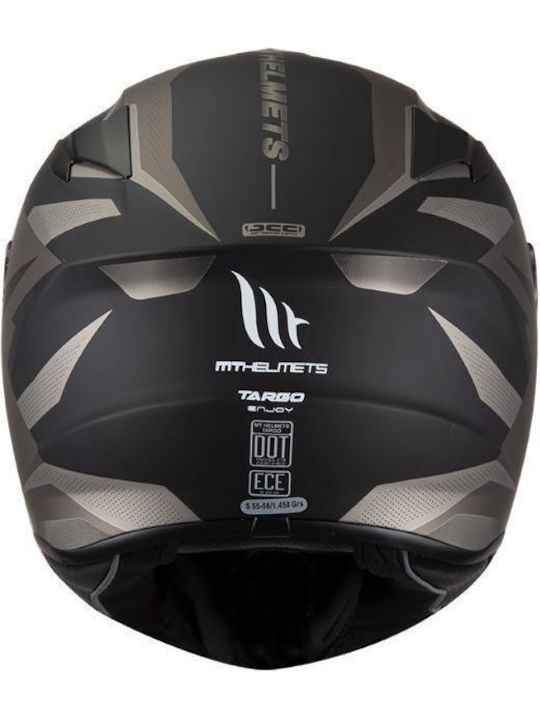 Targo Enjoy E2 Matt Grey Motorradhelm Volles Gesicht ECE 22.05 / DOT 1450gr