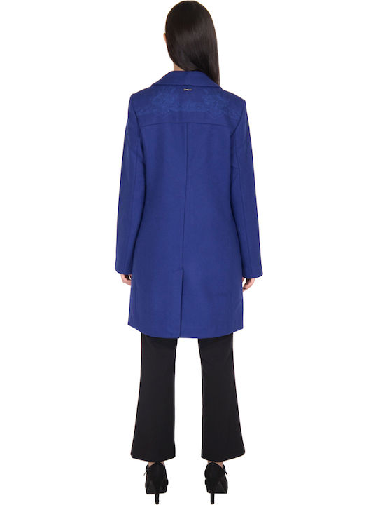 Ramal Women's Purple Coat with Buttons
