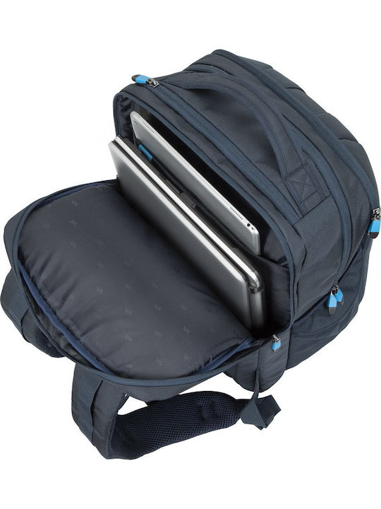 Rivacase Borneo Gaming Backpack Αδιάβροχη Τσάντα για Laptop 17.3" με Θύρα USB Dark Blue