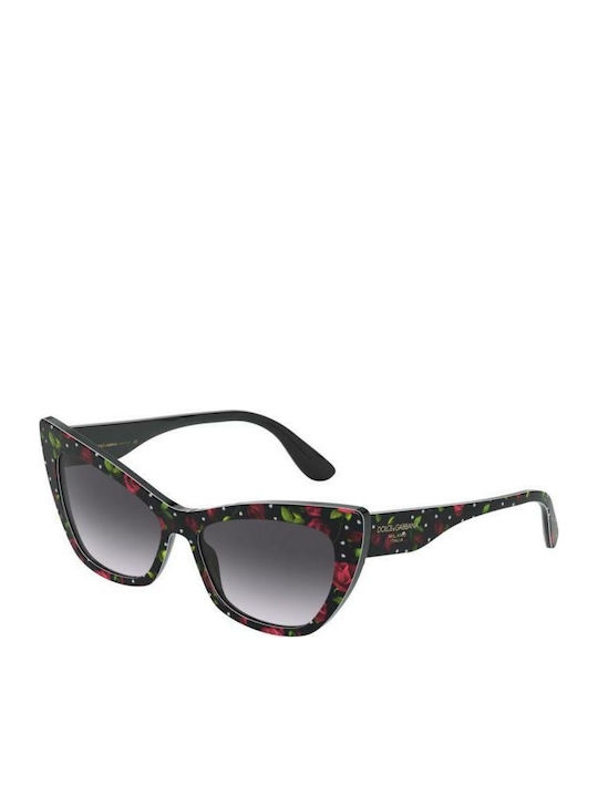 Dolce & Gabbana Women's Sunglasses with Multicolour Plastic Frame and Gray Gradient Lens DG4370 3229/8G