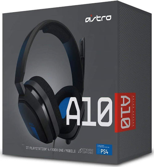 Astro A10 Over Ear Gaming Headset with Connection 2x3.5mm / 3.5mm Blue