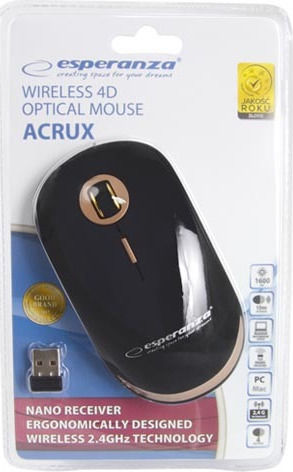 Esperanza Acrux Wireless Ergonomic Mouse Black