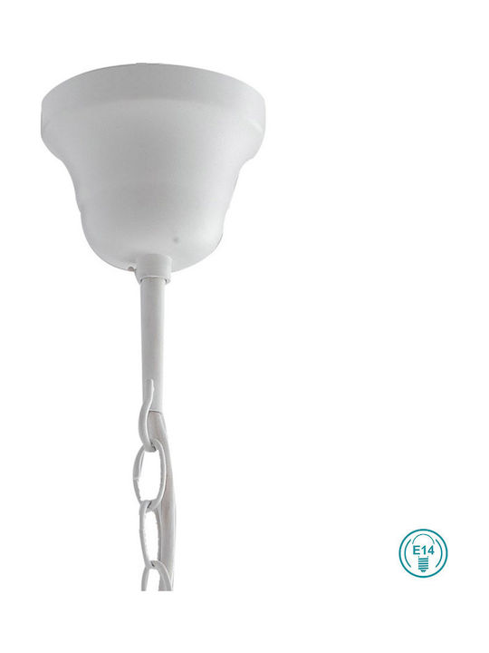 Fan Europe Favola 5 Πολυέλαιος 5xE14 Ø56cm με Καπέλα Λευκός I-FAVOLA/5