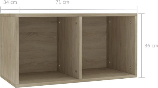 vidaXL with 1 Shelves Sonoma Oak 71x36x34cm