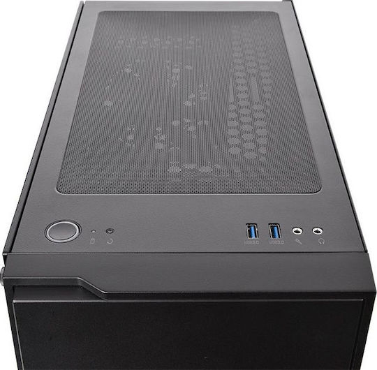 Thermaltake H100 TG Gaming Midi Tower Κουτί Υπολογιστή με Πλαϊνό Παράθυρο Μαύρο