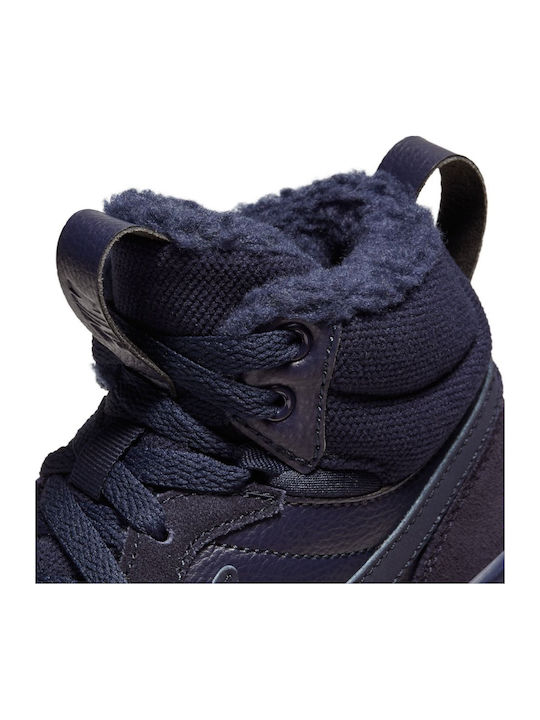 Hof Court Borough Mid 2 Kinder Sportschuhe Basketball mit Schnürsenkeln Marineblau