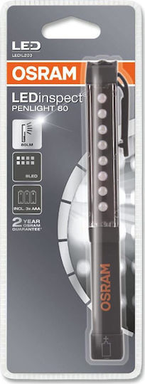 Osram Flashlight LED with Maximum Brightness 80lm Penlight LEDIL203 Black