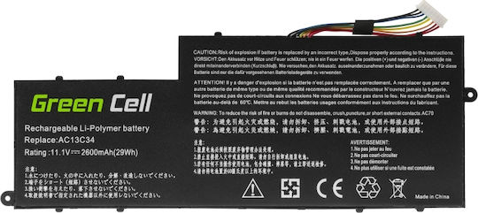 Green Cell Compatible Battery for Acer Aspire E3-111/E3-112/E3-112M with 4400mAh