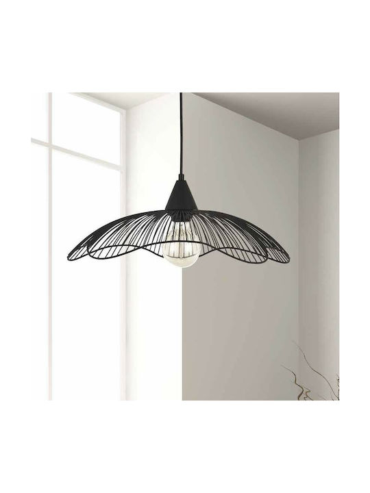 Luma Pendant Light Black Grid with Socket E27 45x45cm