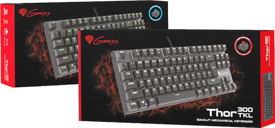 Genesis Thor 300 TKL Gaming Μηχανικό Πληκτρολόγιο Tenkeyless με Outemu Blue διακόπτες και Φωτιζόμενα πλήκτρα (Αγγλικό US)