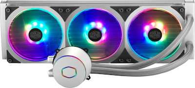 CoolerMaster MasterLiquid ML360P 120mm Triple Fan CPU Water Cooler with ARGB Lighting for AM4/1200/115x Socket White