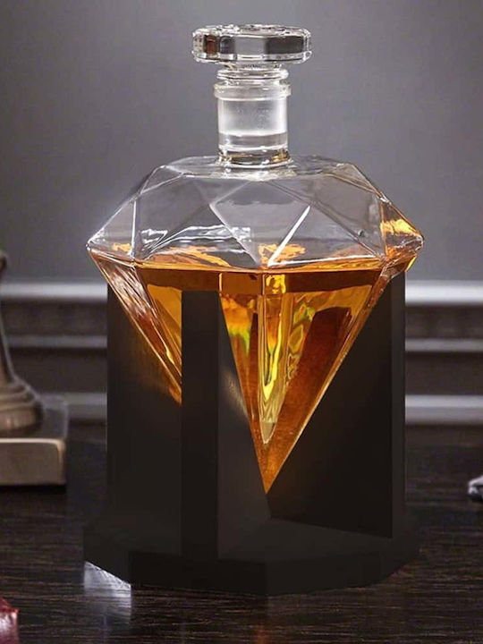 Diamond Decanter Glass Whiskey Decanter 24cm with Stopper