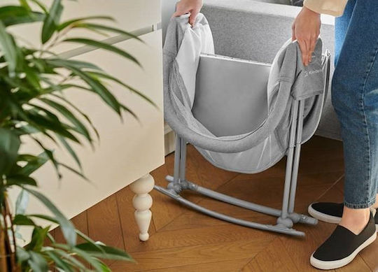Kinderkraft Cradle Lovi with Mattress and Wheels Grey