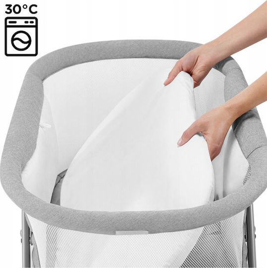 Kinderkraft Cradle Lovi with Mattress and Wheels Beige