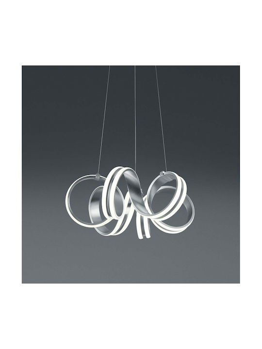 Trio Lighting Carrera Μοντέρνο Κρεμαστό Φωτιστικό με Ενσωματωμένο LED σε Ασημί Χρώμα