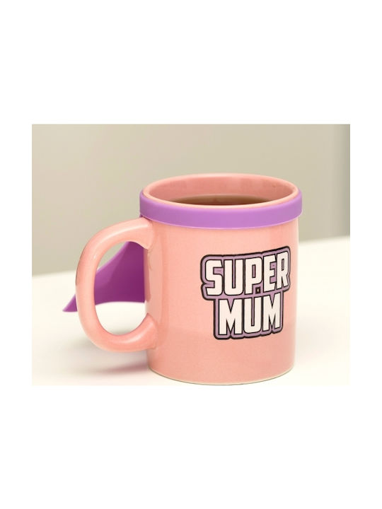 Thumbs Up Super Mum Κούπα Κεραμική Ροζ 350ml